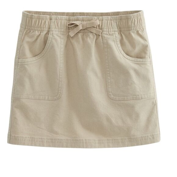 NWT New VINEYARD VINES Khaki Sand Elastic Waist Skirt Whale Logo Girls 8 - Picture 1 of 5